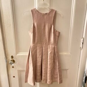 GIANNI BINI Shiny Rose Gold Pink Peplum Dress Size Small